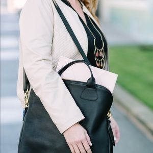 Premium leather satchel laptop bag